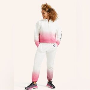 Peloton White and Pink Ombre Quarter-Zip Sweatshirt size 3X